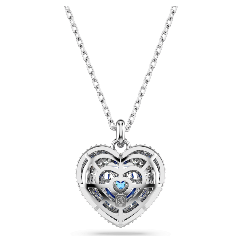 swarovski قلادة idyllia، على شكل قلب، لون أزرق، طلاء روديوم