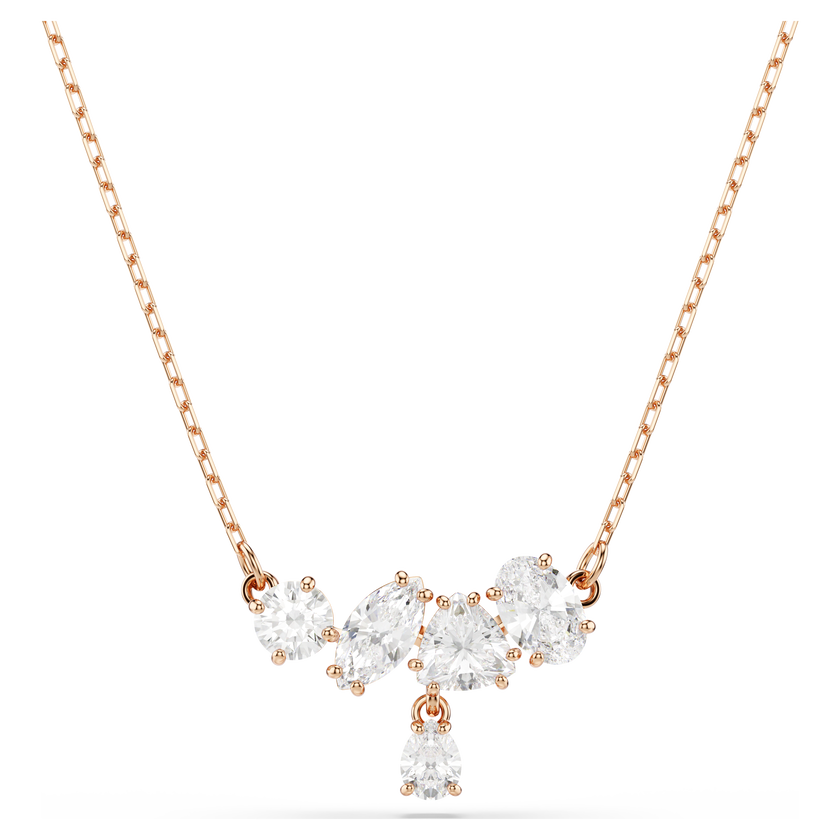 swarovski mesmera necklace  mixed cuts  white  18k rose gold finish