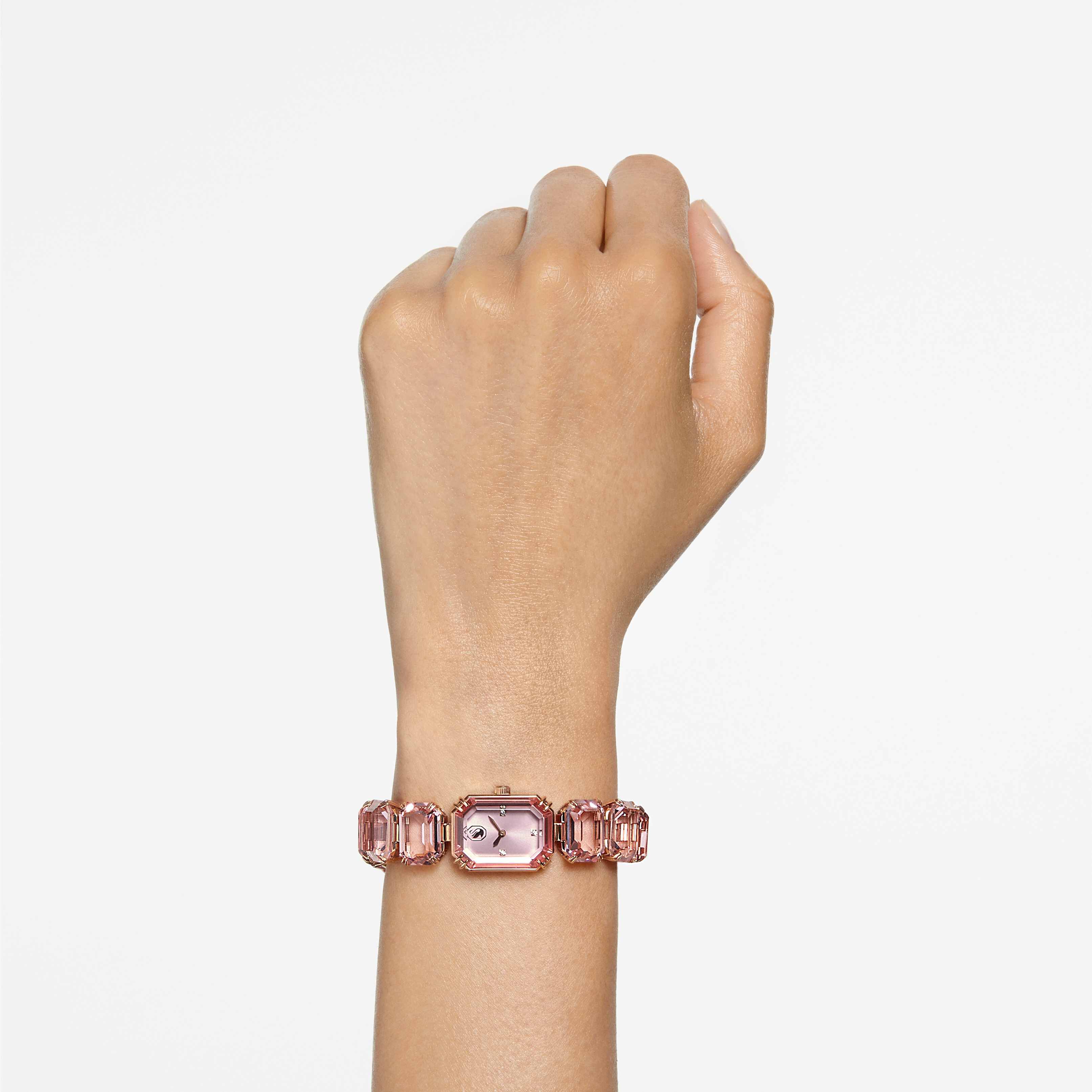 Buy Swarovski Millenia Watch, Octagon cut bracelet, Pink, Rose 