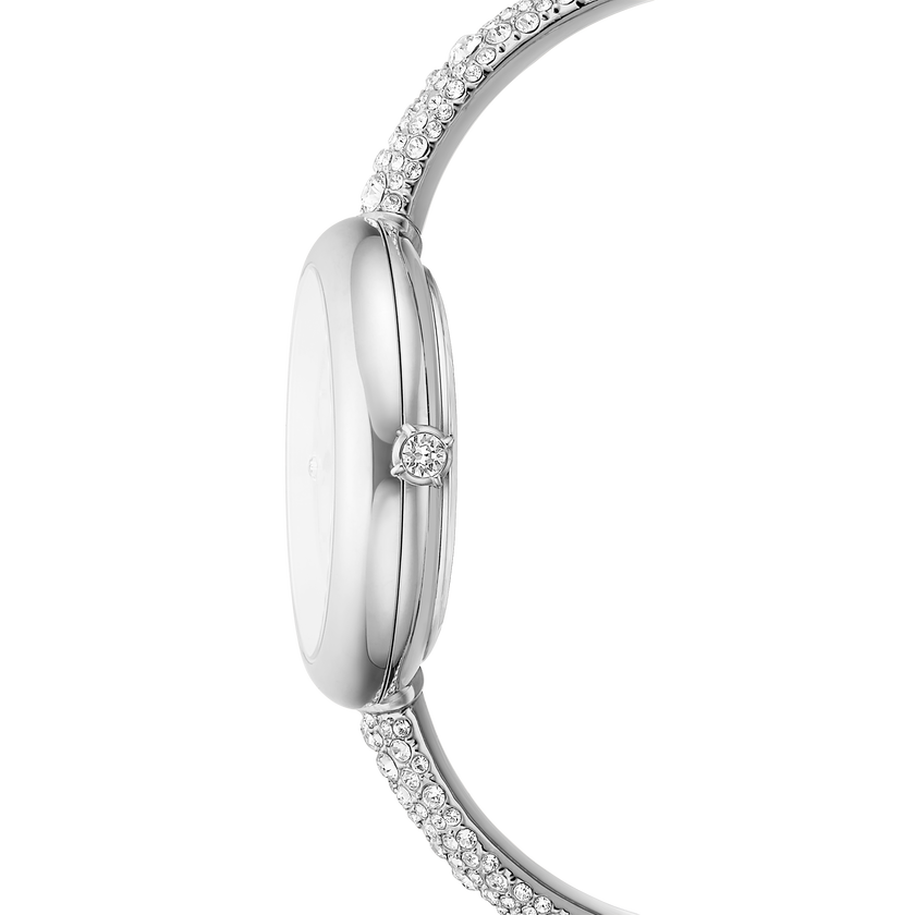 swarovski ساعة sublima bangle، صناعة سويسرية، سوار معدني، لون فضي، ستانلس ستيل