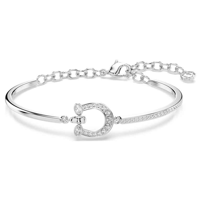 swarovski symbolica bracelet  pav   horse shoe  white  rhodium plated