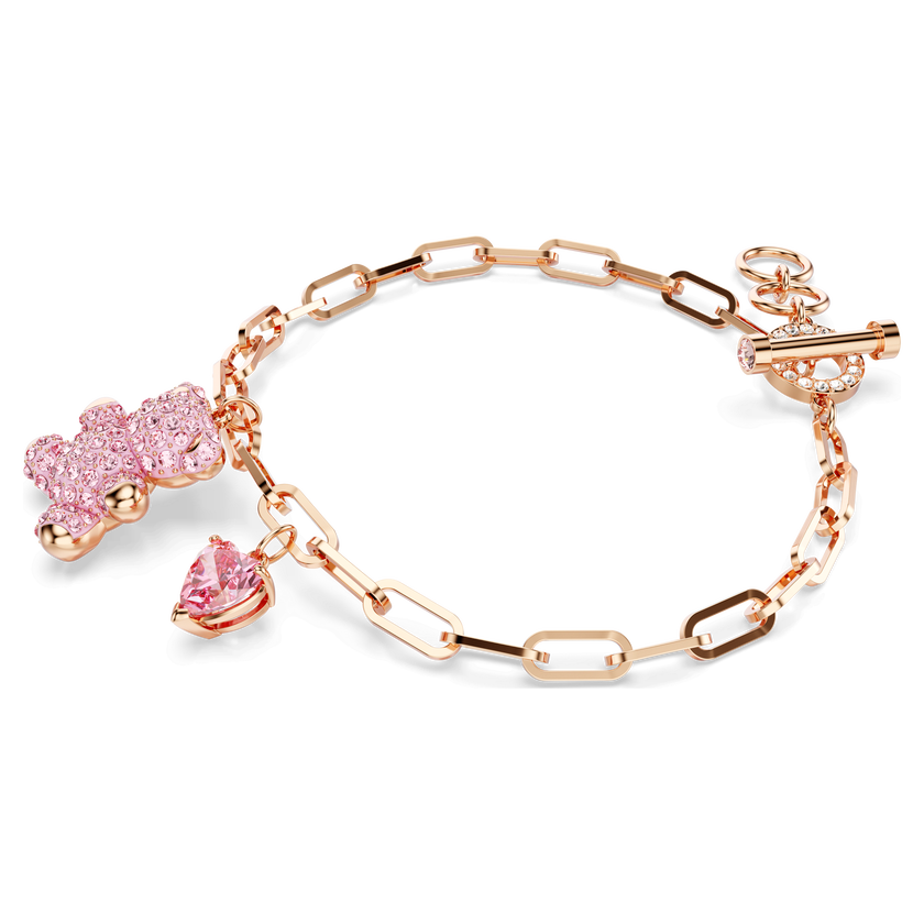 swarovski سوار teddy، لون وردي، طلاء ذهبي وردي