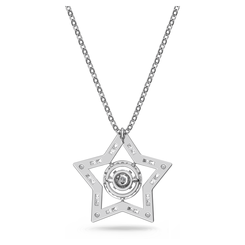 swarovski stella pendant  white  rhodium plated