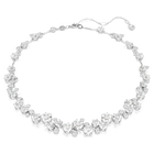 swarovski constella necklace  round cut  white  rhodium plated