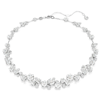 swarovski constella necklace  round cut  white  rhodium plated