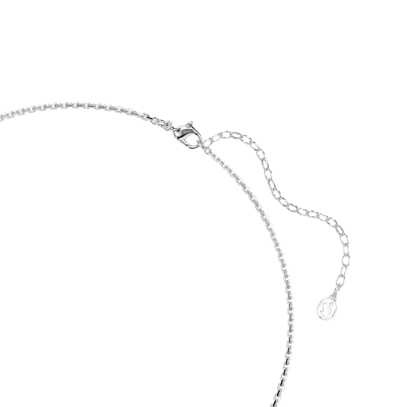 swarovski idyllia necklace  heart with arrow  white  rhodium plated