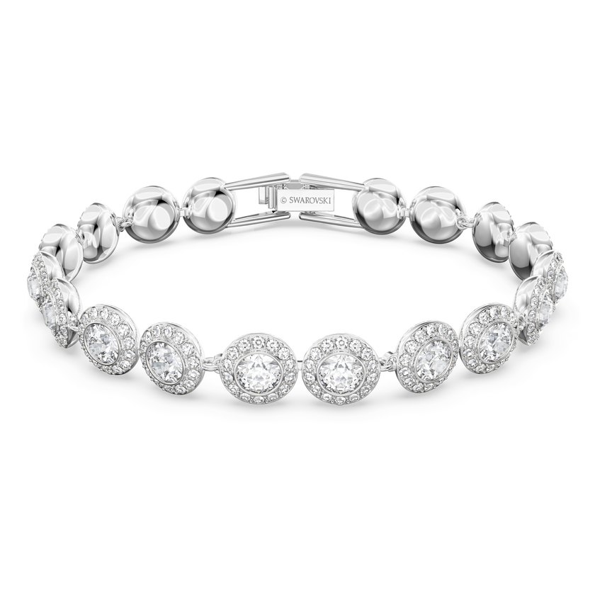 swarovski طقم una angelic، طقم من 3 قطع، قطع مُستدير، لون أبيض، طلاء روديوم