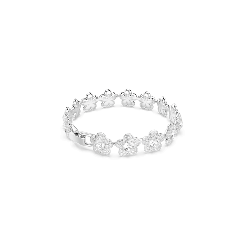 ariana grande x swarovski bracelet  round cut  flower  white  rhodium plated