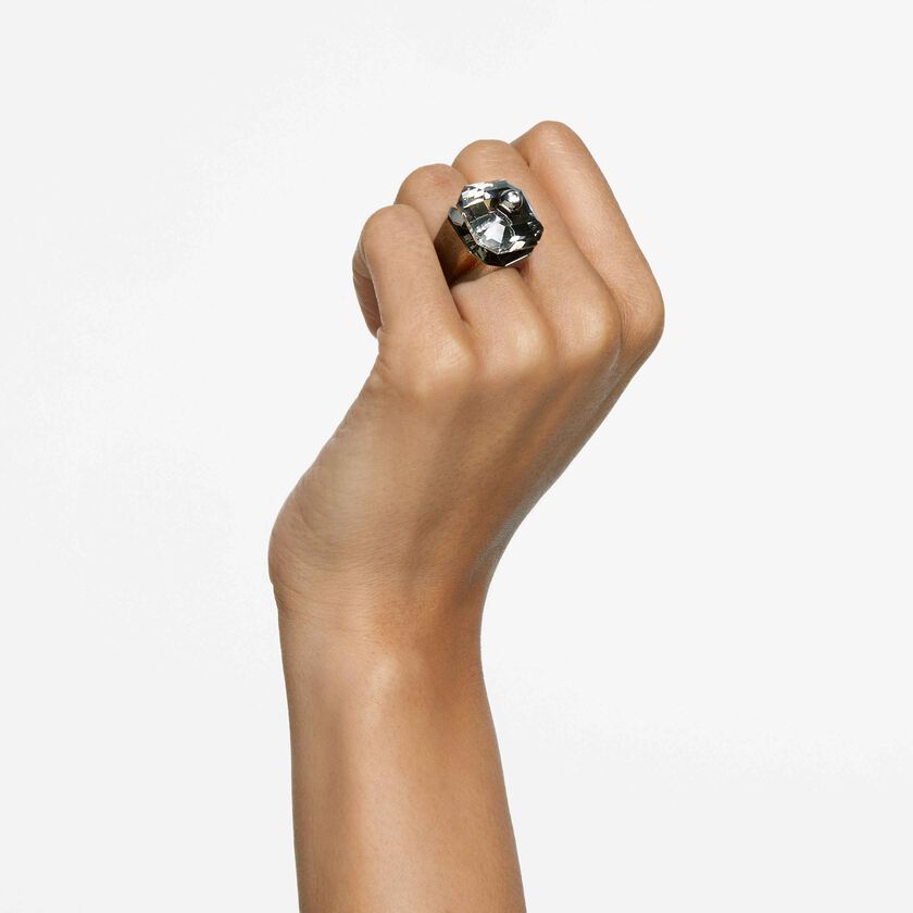 swarovski numina ring  gray  gold tone plated