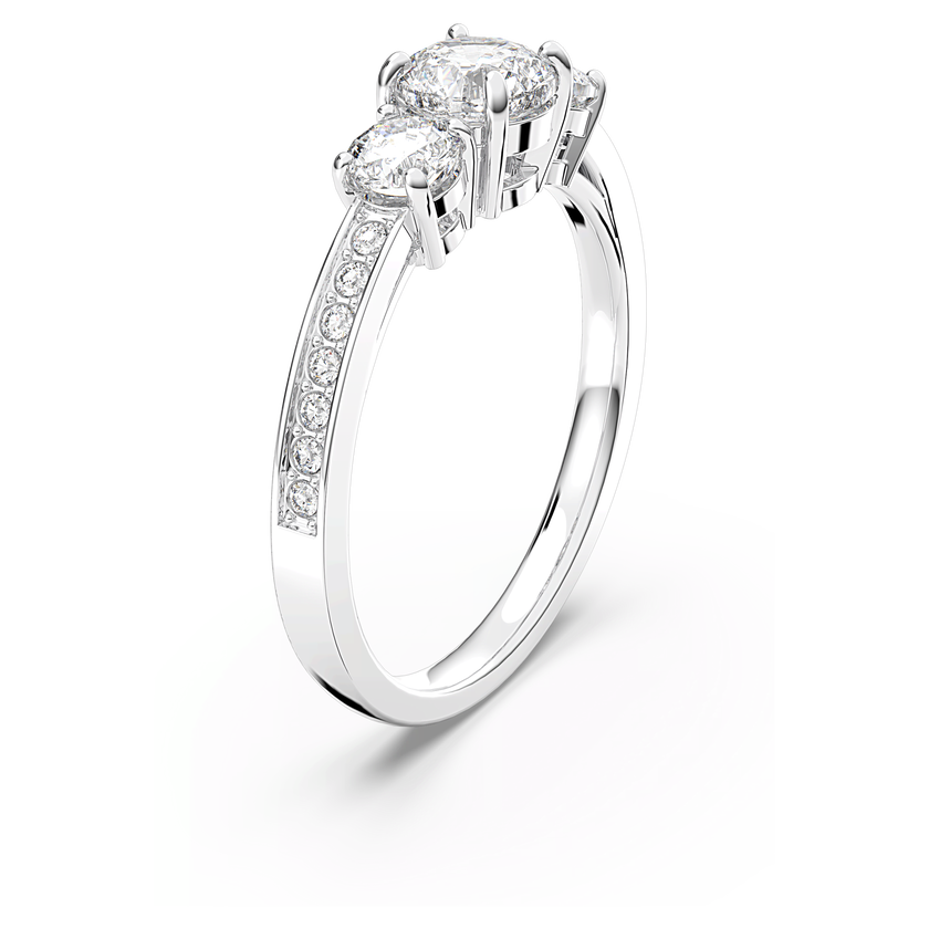 swarovski attract trilogy round ring  white  rhodium plating