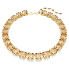swarovski millenia necklace  octagon cut  caramel  18k gold finish
