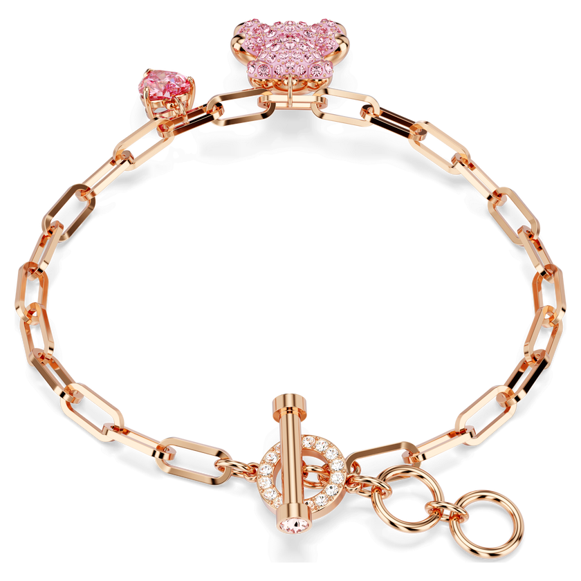 swarovski سوار teddy، لون وردي، طلاء ذهبي وردي