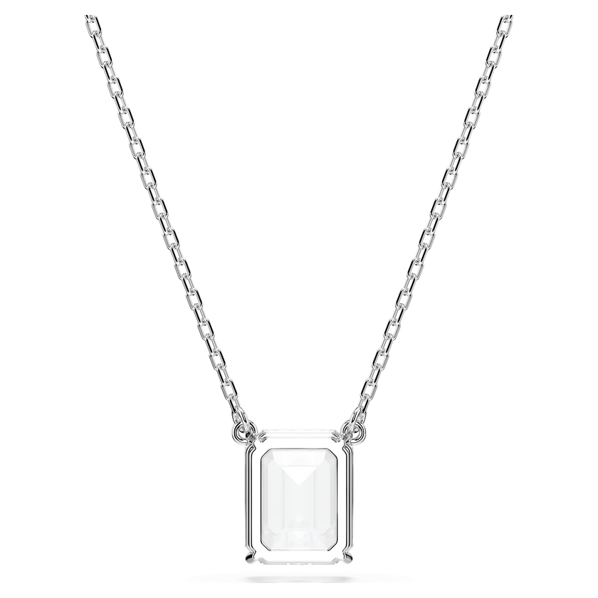 swarovski stilla pendant  octagon cut  white  rhodium plated