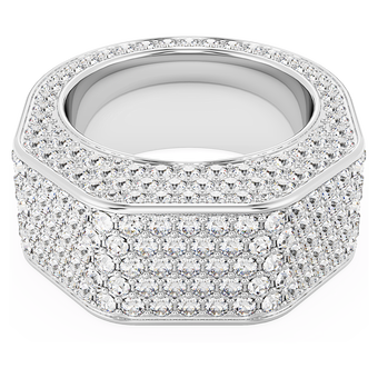 swarovski dextera ring  octagon shape  pav   white  rhodium plated