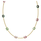 Chroma necklace, Mixed cuts, Multicolored, Gold-tone plated