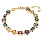 Imber Tennis bracelet, Mixed cuts, Multicolored, Gold-tone plated