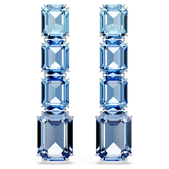 swarovski أقراط متدلية millenia، قطع مثمن، لون متدرج، لون أزرق، طلاء روديوم