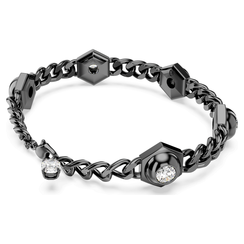 swarovski numina bracelet  round cut  white  ruthenium plated