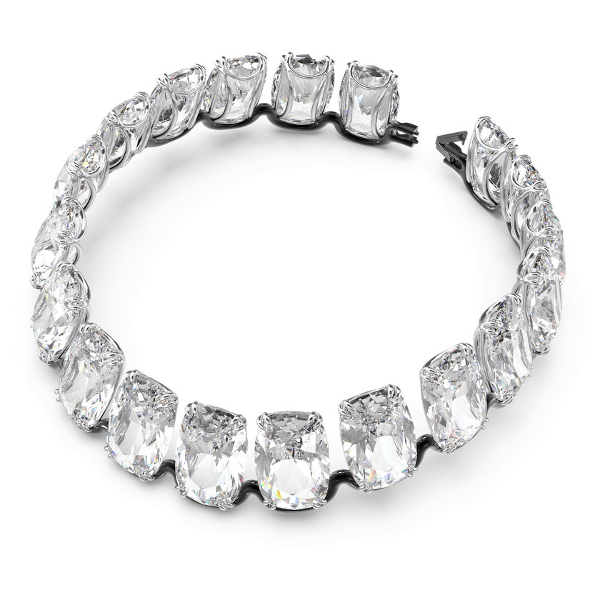 swarovski harmonia choker  oversized floating crystals  white  mixed metal finish