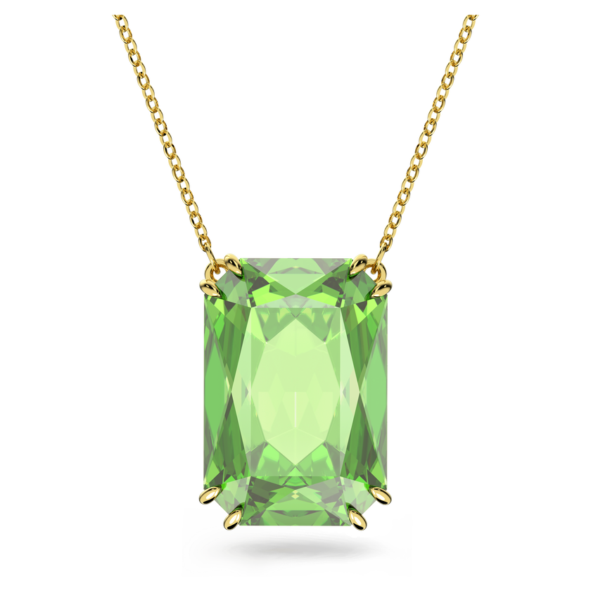 swarovski قلادة millenia، لون أخضر، طلاء ذهبي