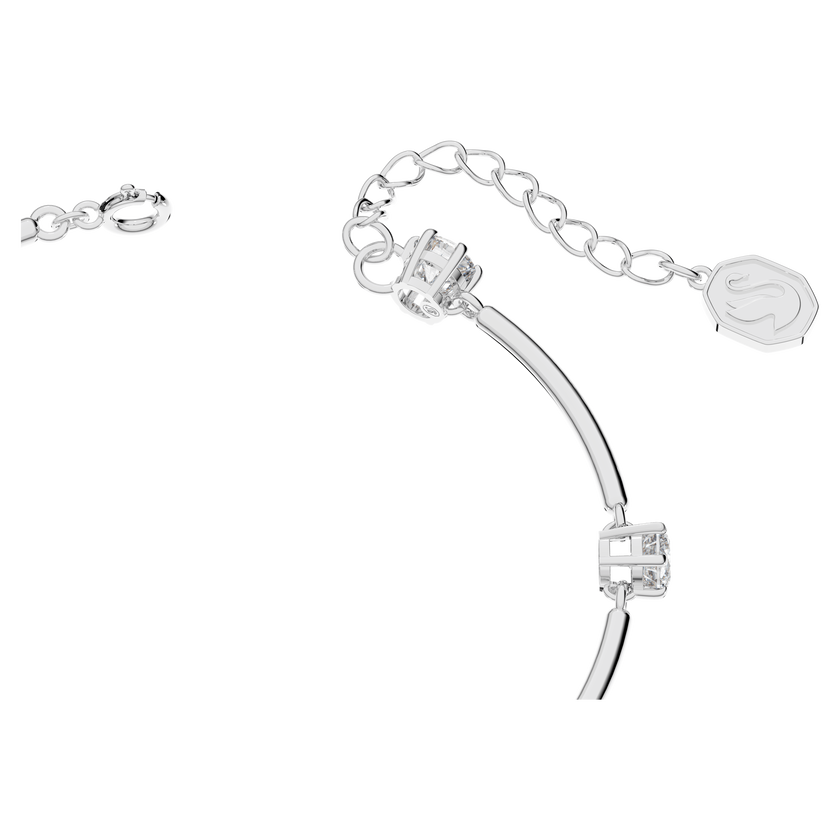 swarovski constella bangle  round cut  white  rhodium plated