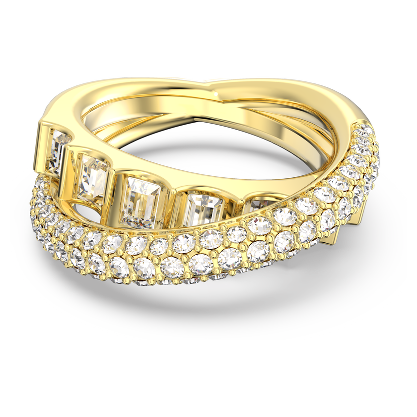 swarovski rota cocktail ring  mixed cuts  white  gold tone plated