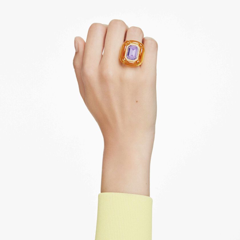 swarovski dulcis cocktail ring  cushion cut  pav   yellow