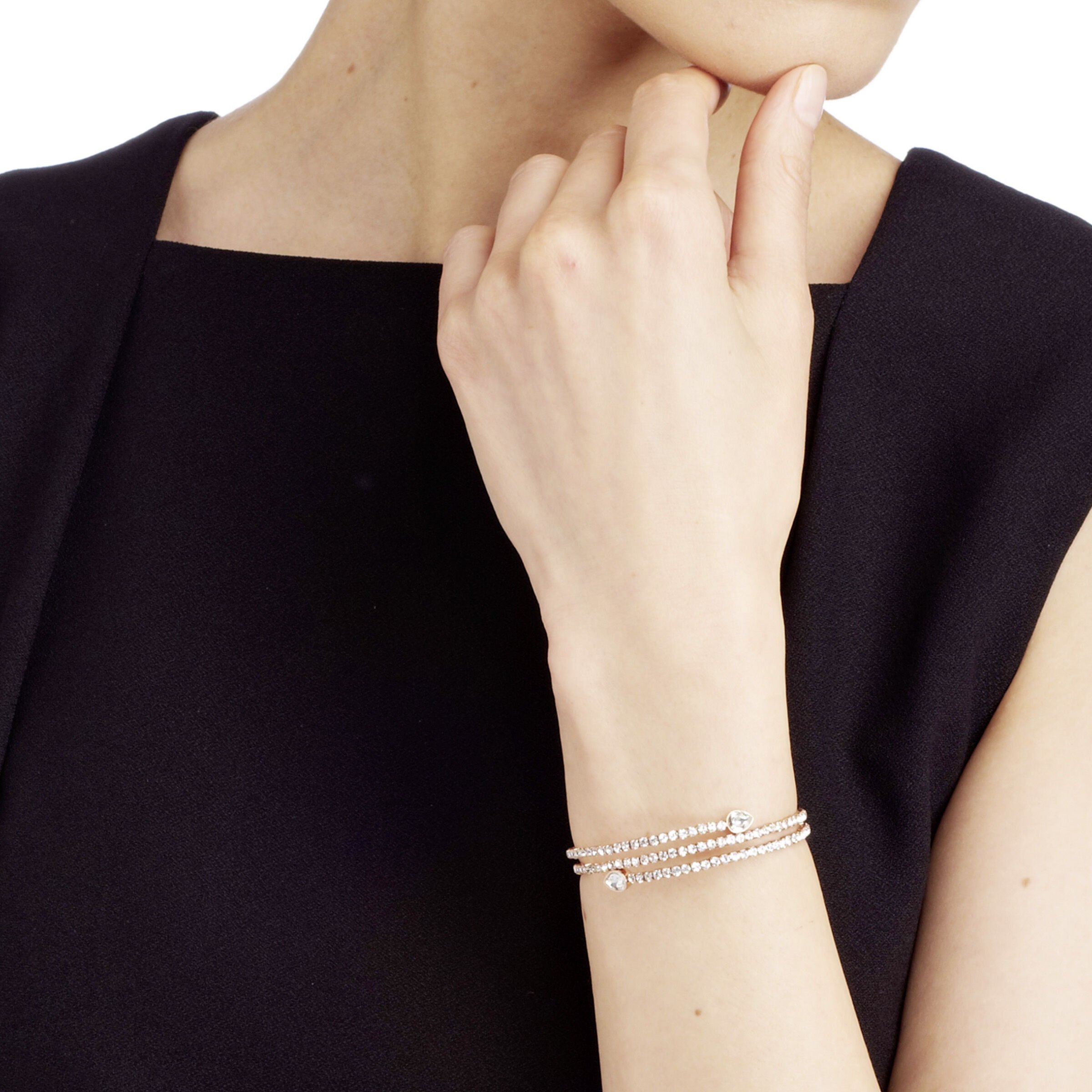 Buy Swarovski Twisty Drop Bangle White Rose Gold Plated
