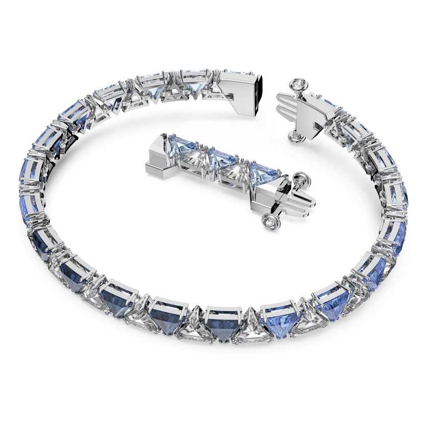 millenia bracelet  triangle swarovski zirconia  blue  rhodium plated