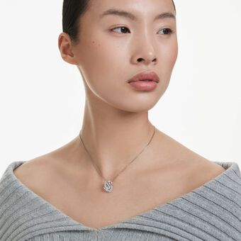 swarovski قلادة swan، قطع متنوع، شكل بجعة، لون أبيض