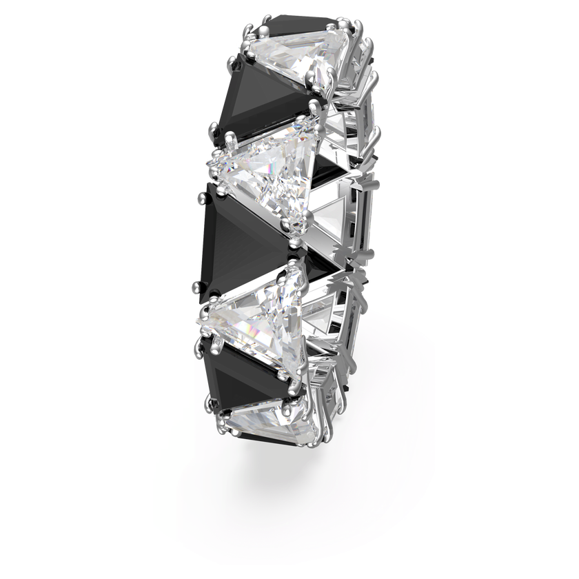 swarovski matrix cocktail ring  triangle cut  black  rhodium plated