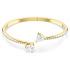 swarovski mesmera attract bangle  heart  white  gold tone plated