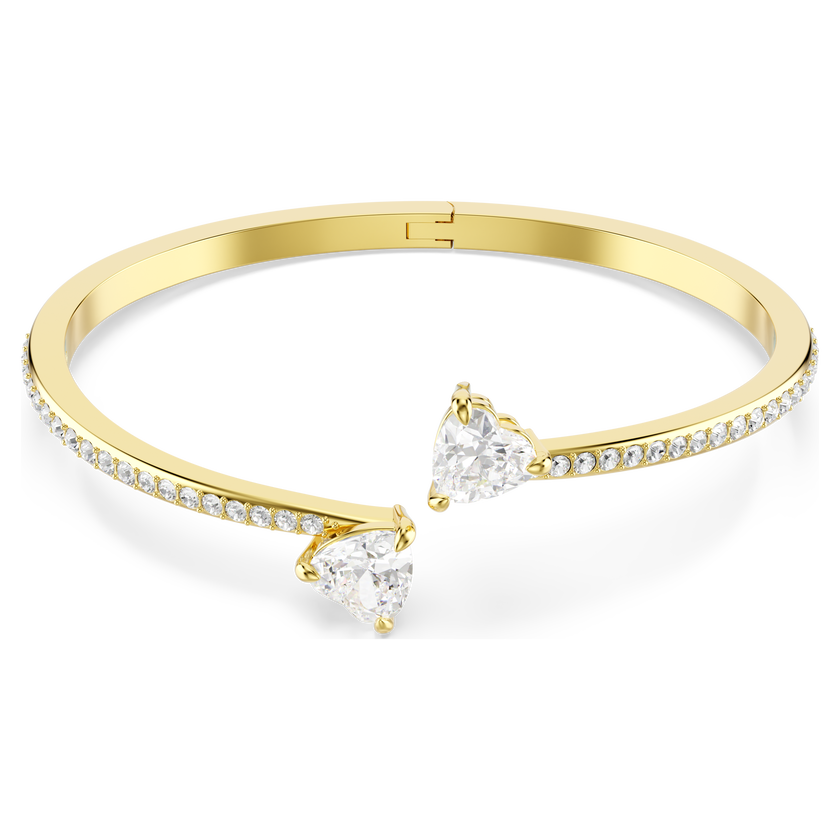 swarovski mesmera attract bangle  heart  white  gold tone plated