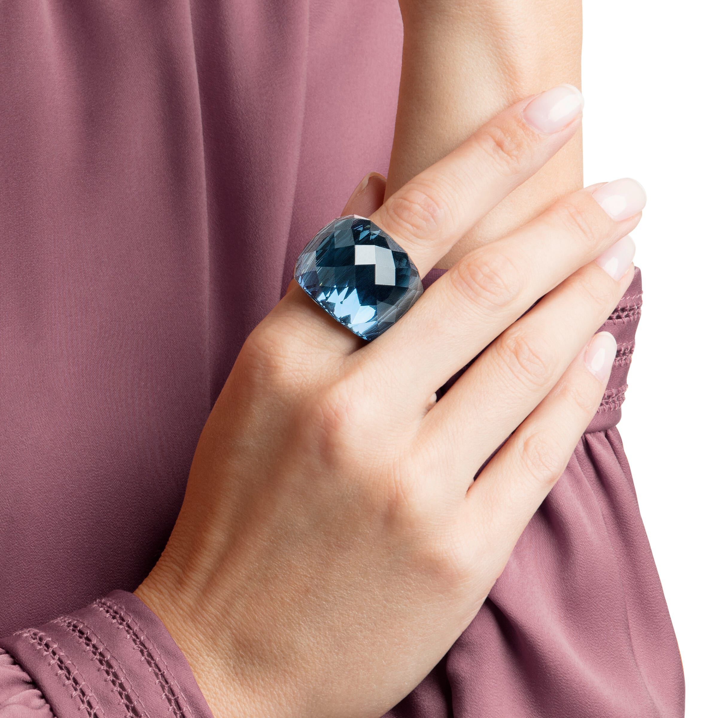 Blue swarovski crystal ring new arrivals