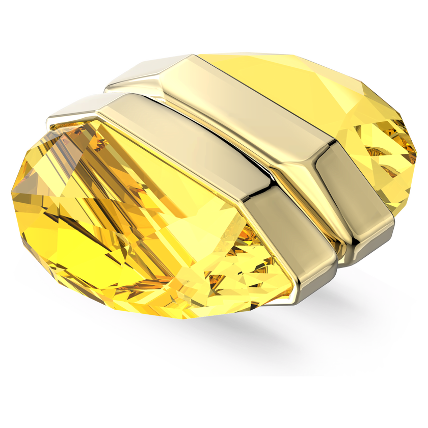 swarovski lucent ear cuff   single  magnetic  yellow  gold tone plated