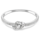swarovski matrix bangle  baguette cut  knot  white  rhodium plated