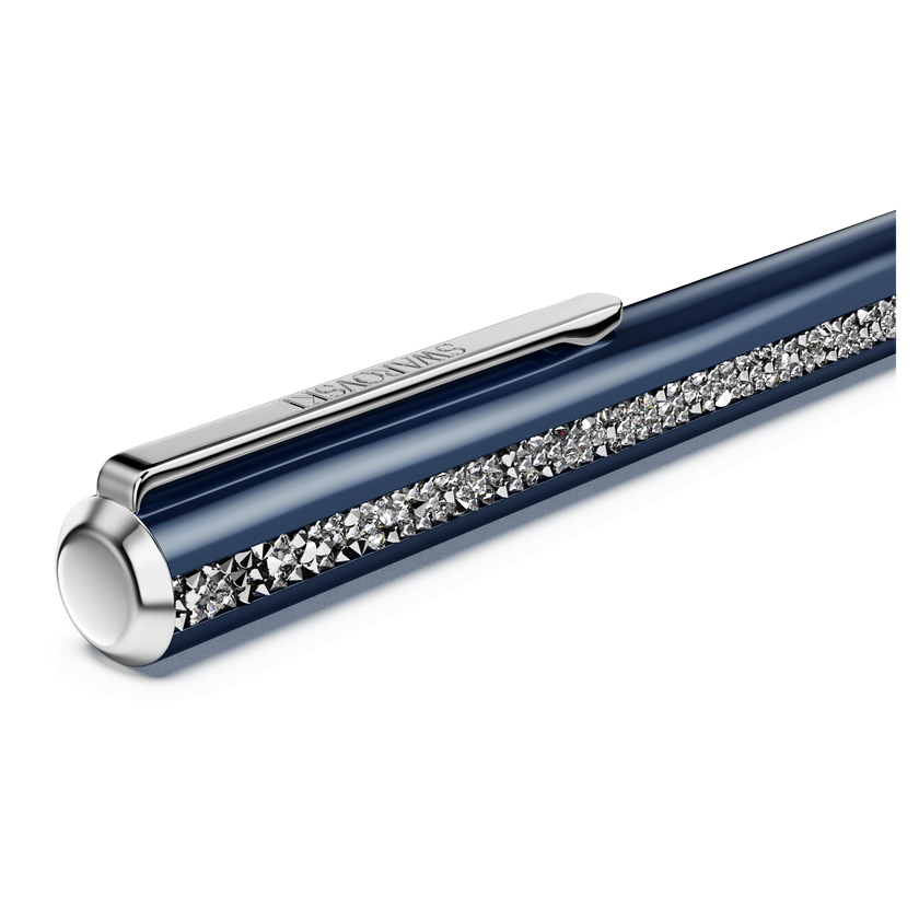 swarovski قلم حبر جاف crystal shimmer glide، لون أزرق، لون أزرق لامع، طلاء كروم