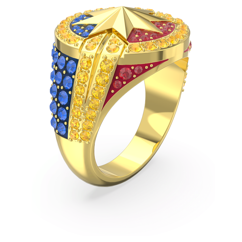 swarovski captain marvel ring  multicolored  gold tone plated