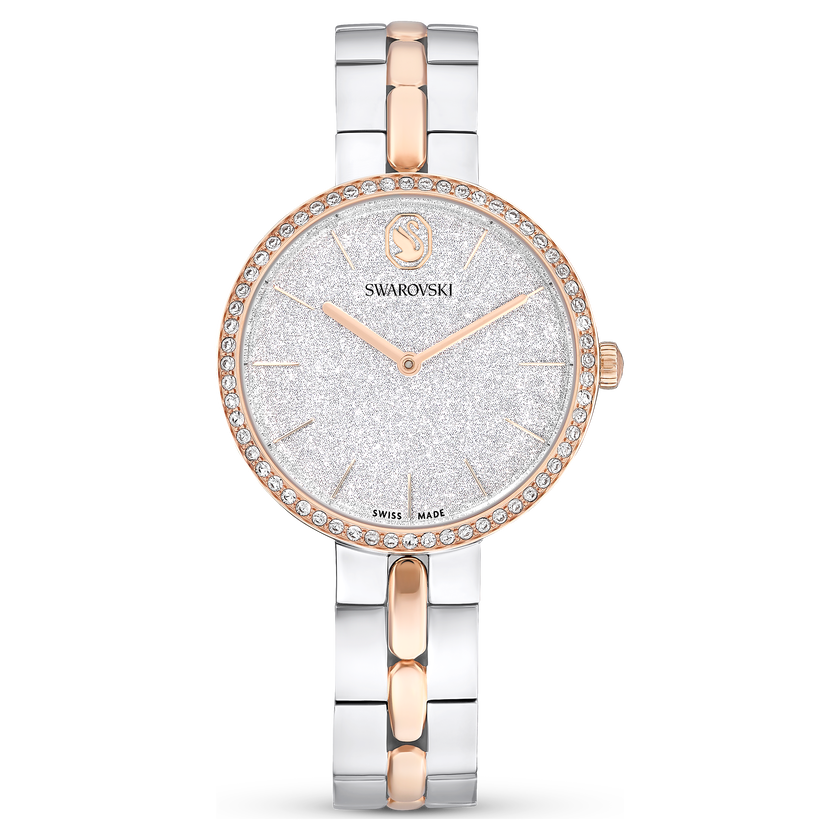 swarovski cosmopolitan watch  swiss made  metal bracelet  silver tone  mixed metal finish