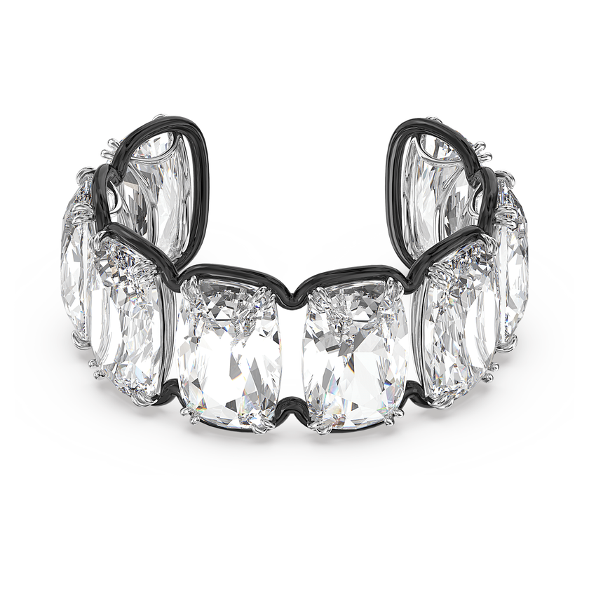 swarovski harmonia cuff  oversized floating crystals  white  mixed metal finish