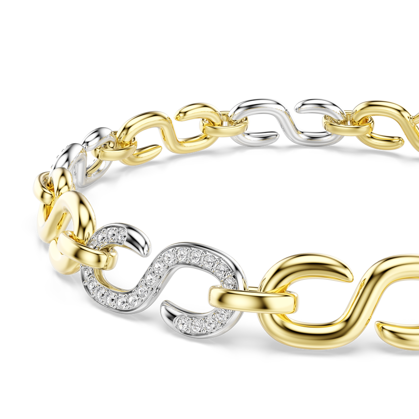 swarovski dextera bracelet  round cut  white  mixed metal finish