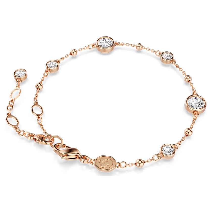 swarovski imber bracelet  round cut  white  rose gold tone plated