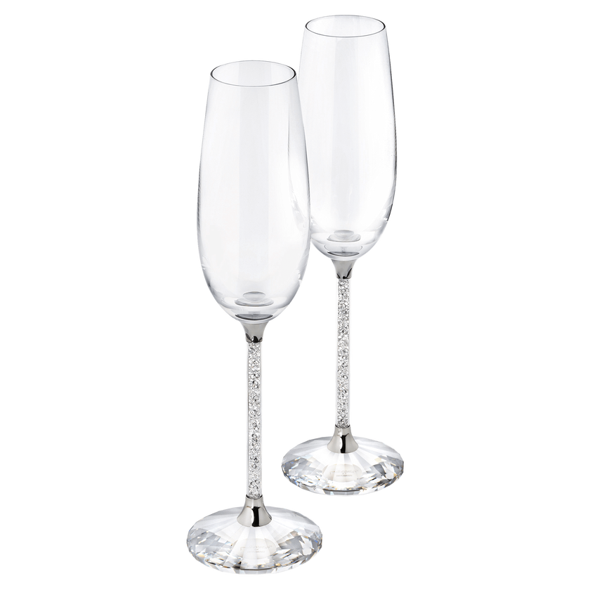 swarovski crystalline toasting flutes  set of 2