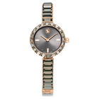 swarovski matrix bangle watch  swiss made  crystal bracelet  gray  rose gold tone finish