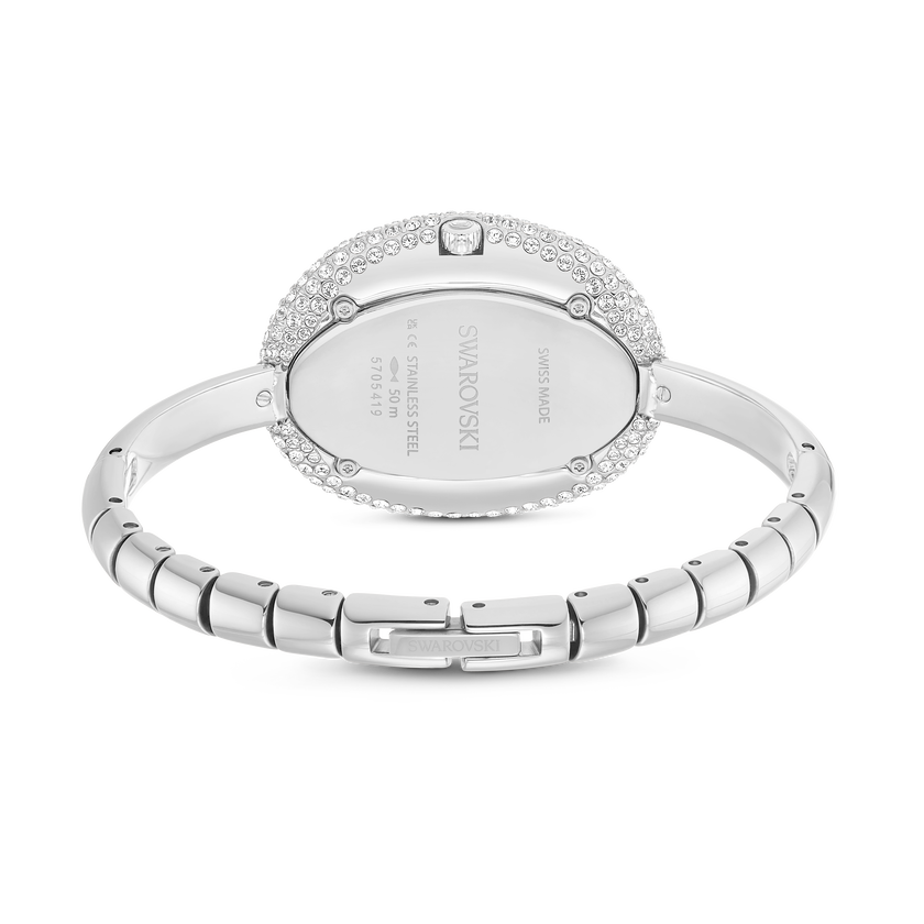 swarovski ساعة imber bangle، صناعة سويسرية، سوار معدني، لون فضي، ستانلس ستيل