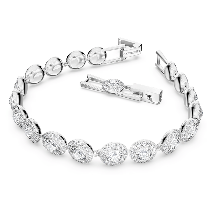 swarovski طقم una angelic، طقم من 3 قطع، قطع مُستدير، لون أبيض، طلاء روديوم
