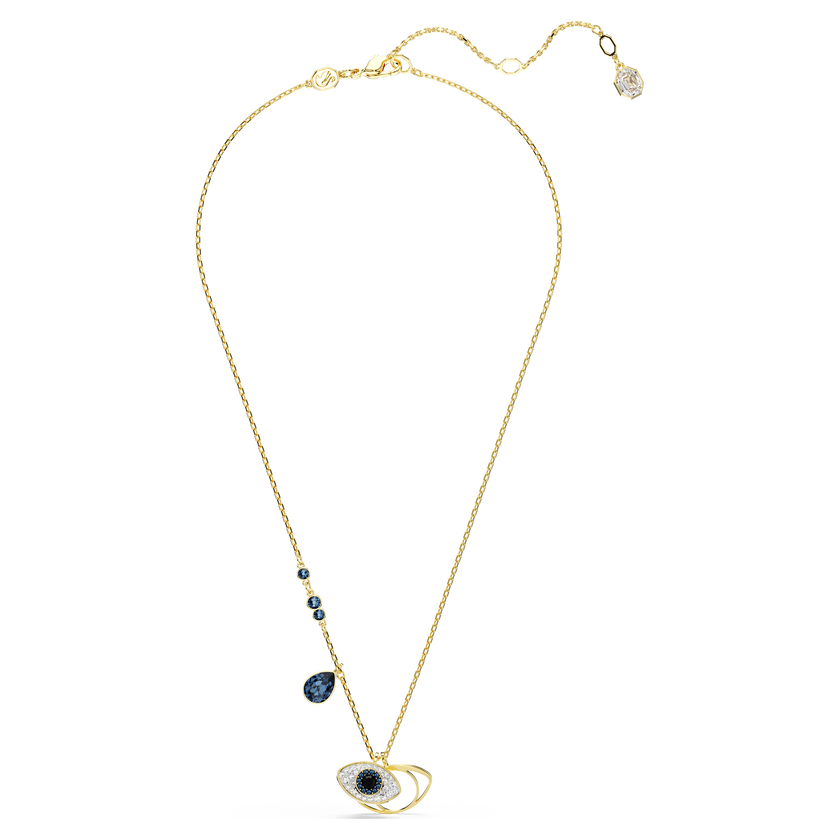 swarovski قلادة symbolica، عين الحسود، لون أزرق، طلاء باللون الذهبي
