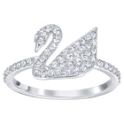خاتم Iconic Swan، أبيض، بطلاء من الروديوم