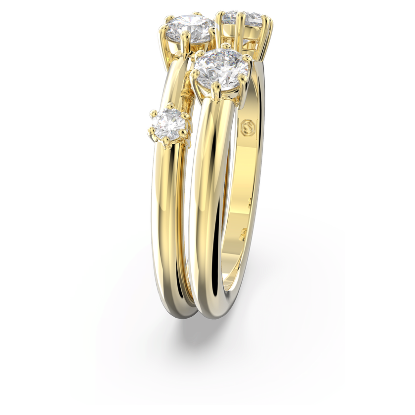 swarovski constella ring  set  2   round cut  white  gold tone plated