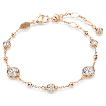 swarovski سوار imber، قطع مستدير، لون أبيض، طلاء باللون الذهبي الوردي